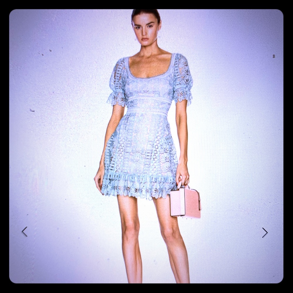 SELF-PORTRAIT. Floral Guipure Mini Dress